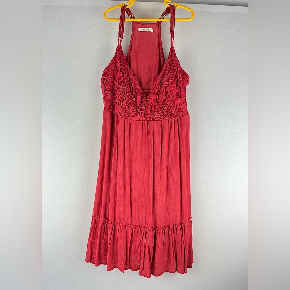 Maurice’s Solid Lace V Neck Midi Women’s Dress Size Small